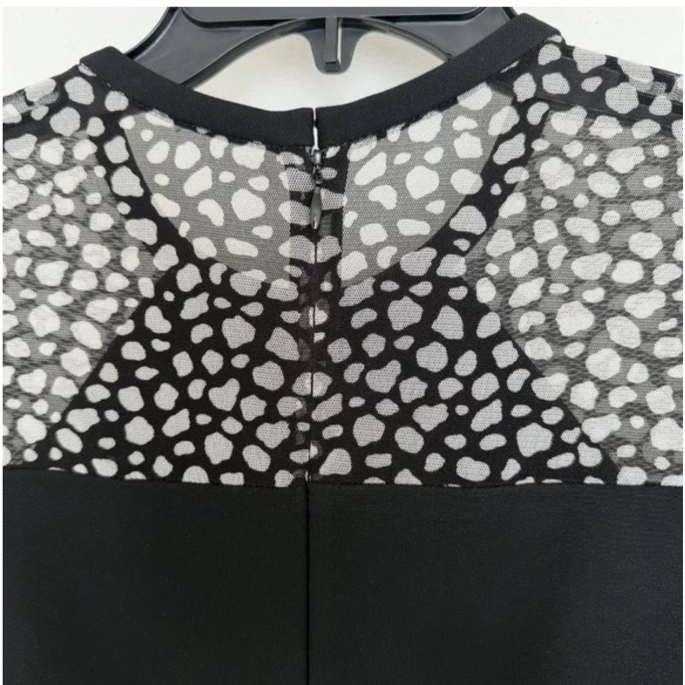 YIGAL AZROUEL Bodycon Mesh Cut Out Dress Black White Size 6 - Picture 7 of 7